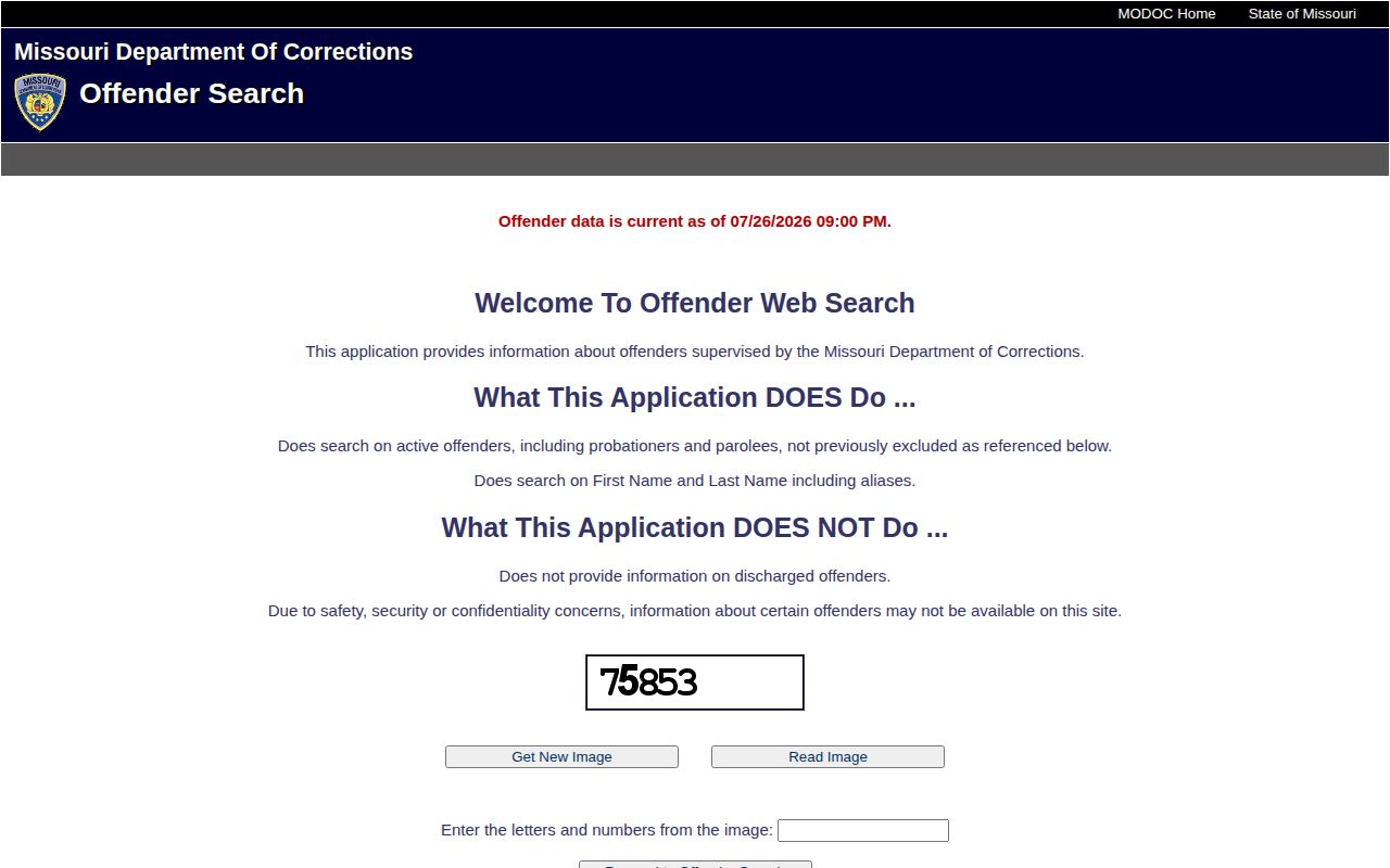 Missouri DOC search for Miller County released inmates
